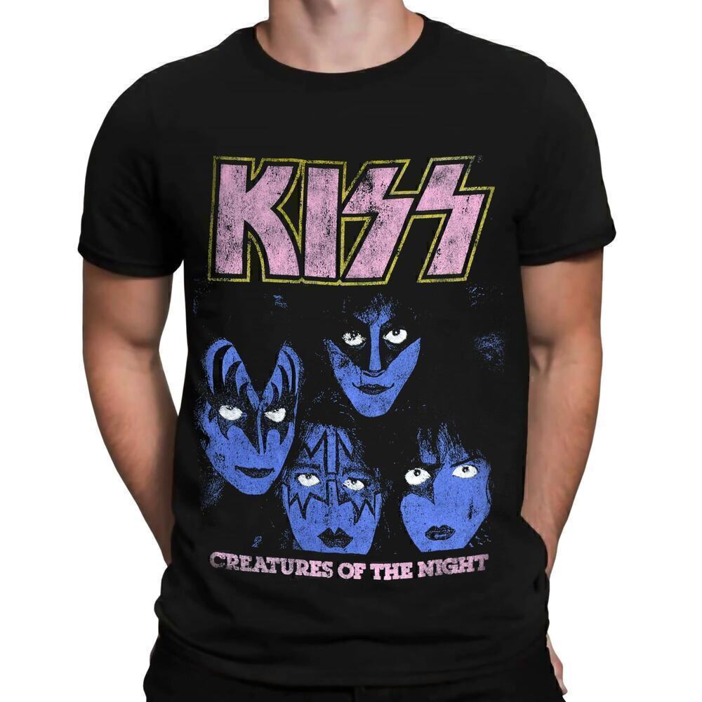 KISS Creatures of The Night T-Shirt Short Sleeve Crew Neck Tee Top Black NWT M